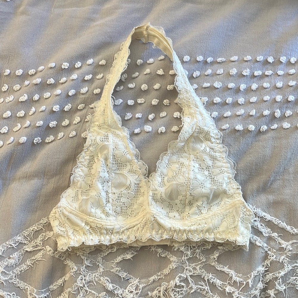 Lace halter bra